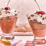 chocolate mousse in small glass cups