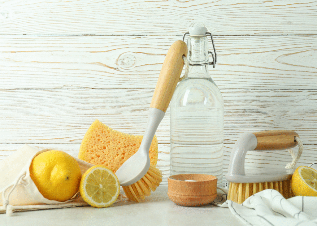 natural cleaning ingredients on table