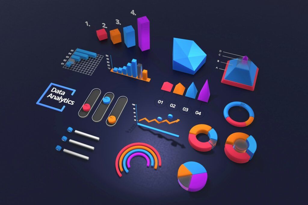 colorful financial charts
