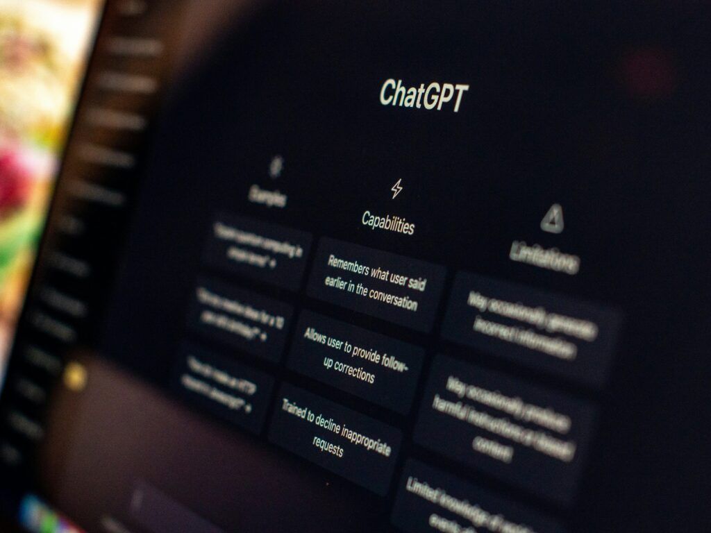 ChatGPT screen on desktop
