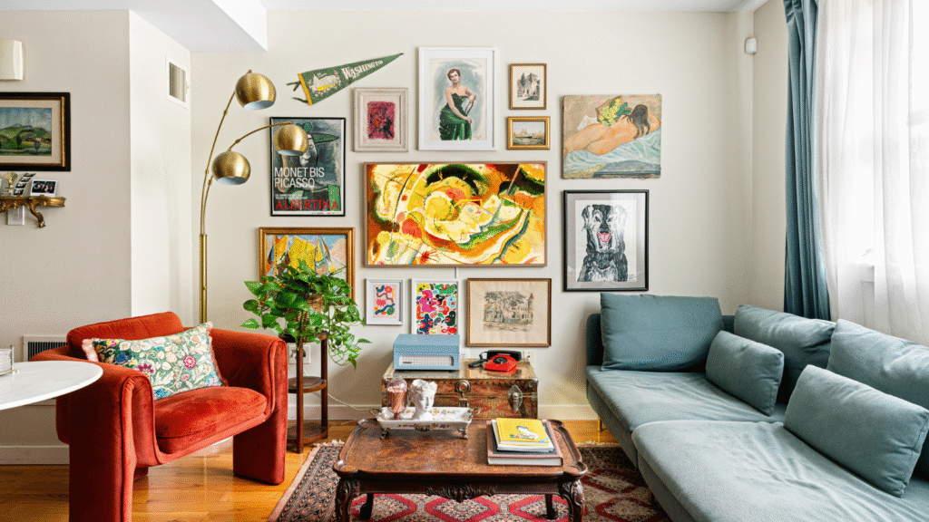 gallery wall with frames