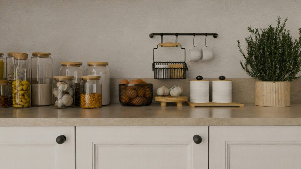 clean minimalist kitchen counter