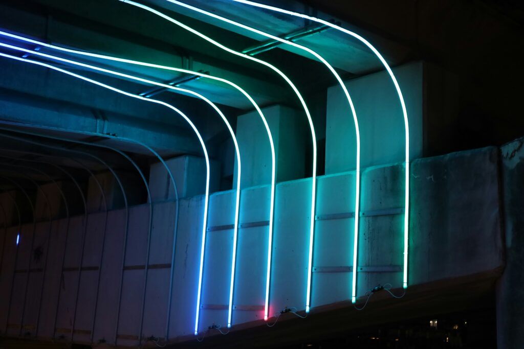 futuristic glowing AI design