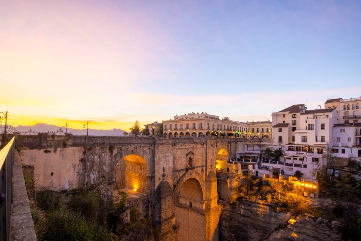 Ronda bridge at sunset