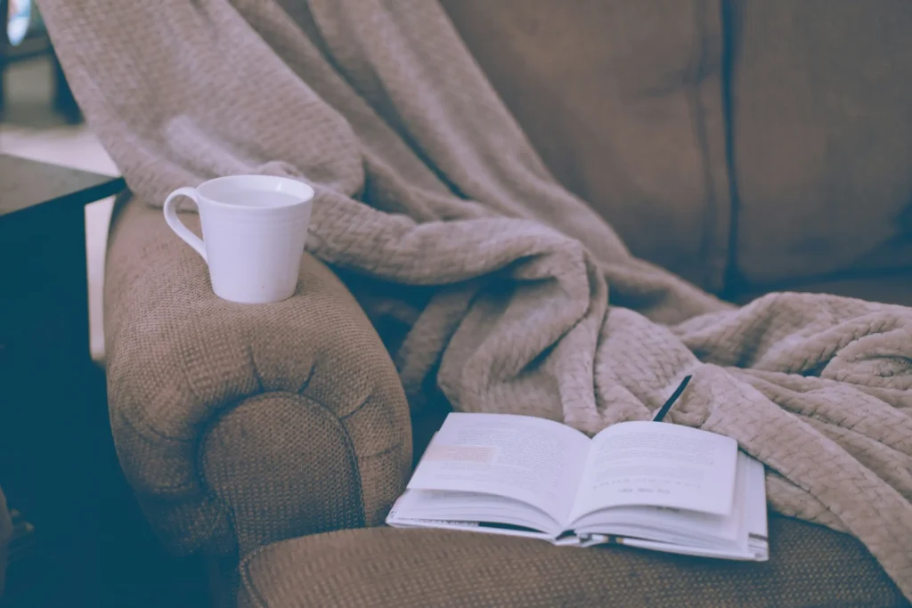 cup of tea and notebook (mindful moment)
