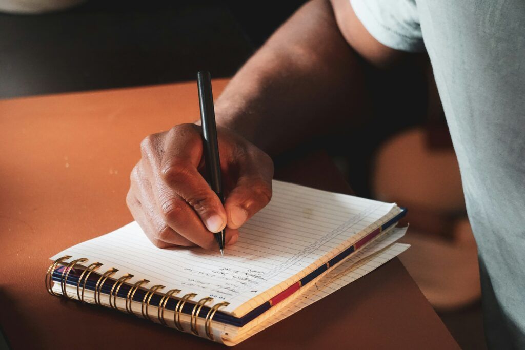 person journaling