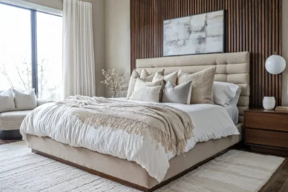 minimalist bedroom with neutral tones