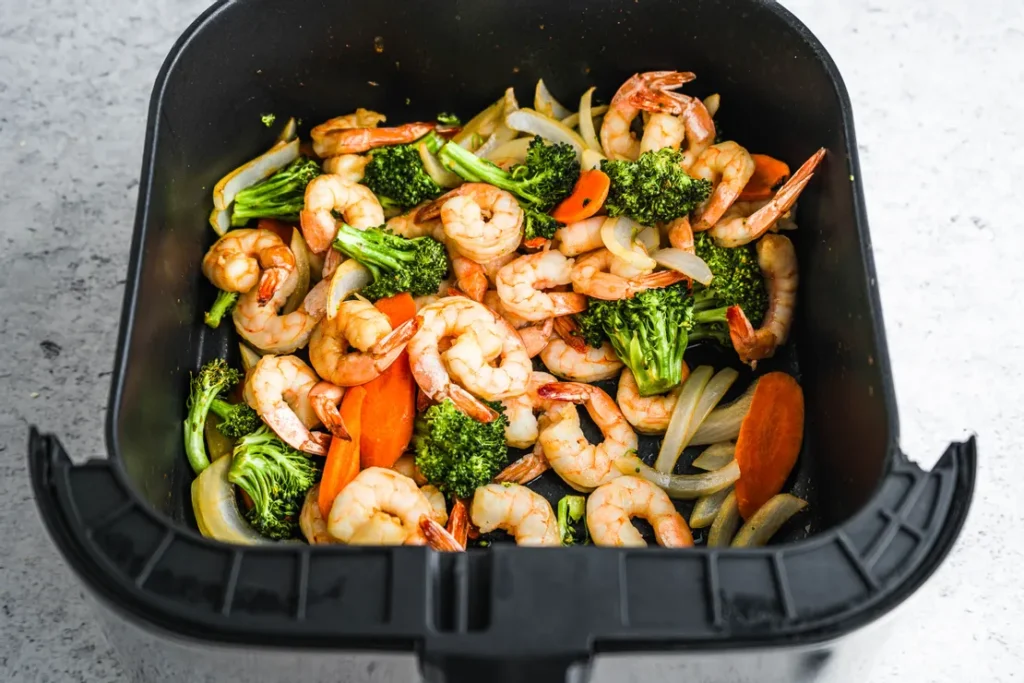 broccoli and shrimp air-fried
