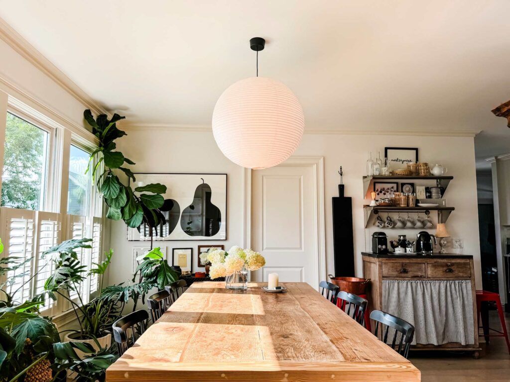 overhead shot of tidy room with soft light
