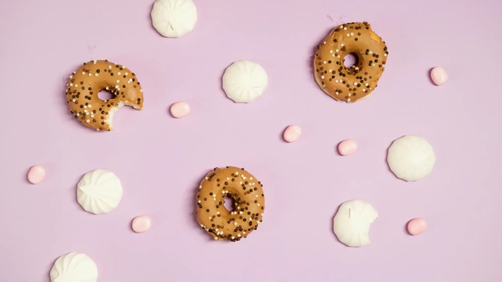 donuts and cookies flatlay