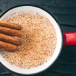 cup of warm milk with cinnamon