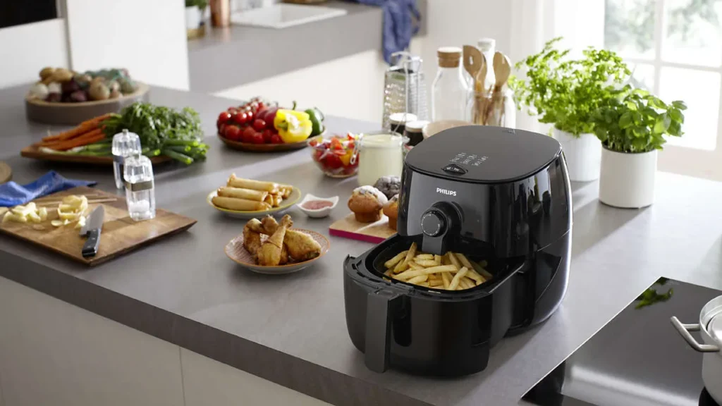 modern kitchen with air fryer