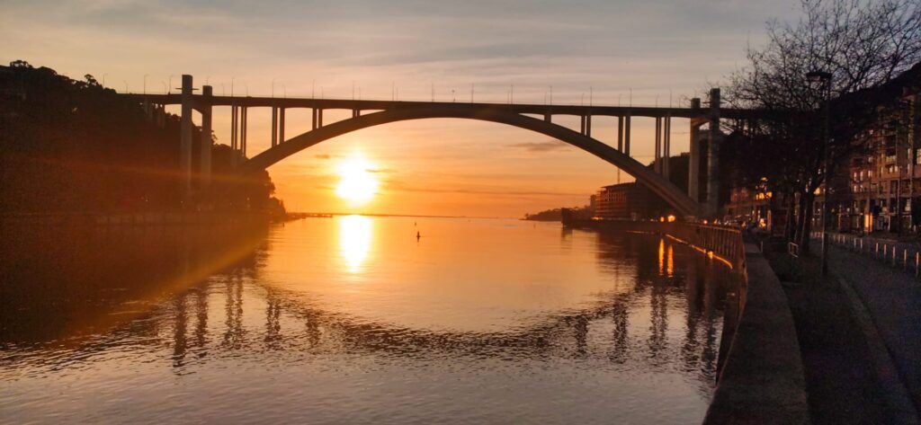 Porto bridge at sunset